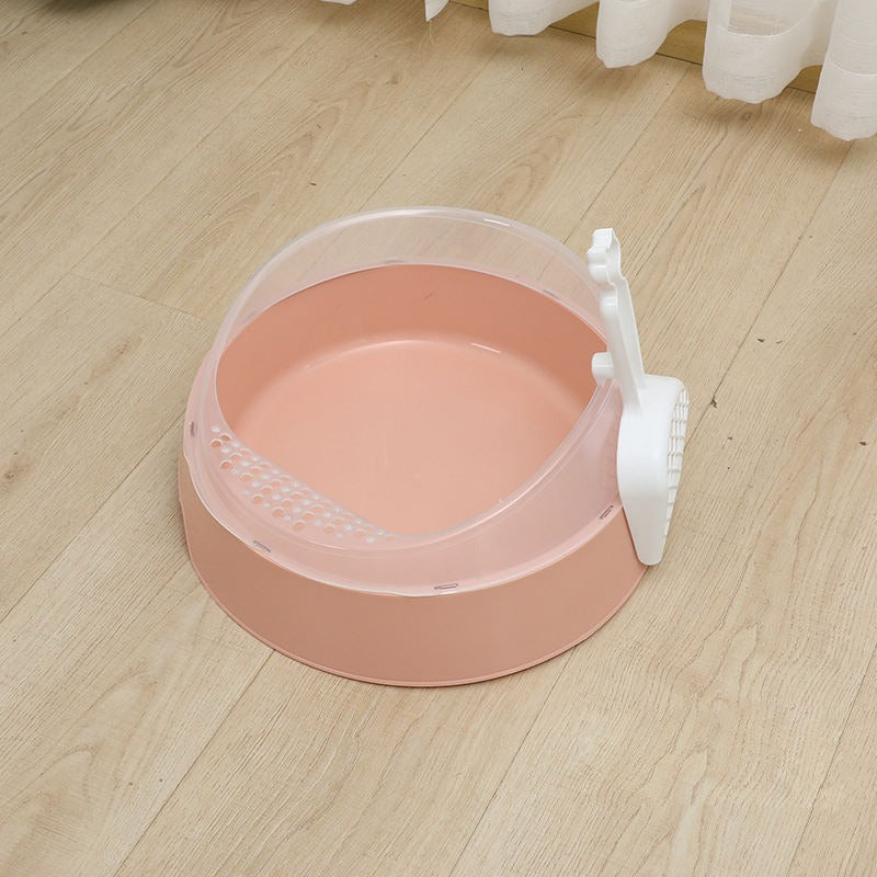 Caja de Arena para Gatos Semi-Cerrada Grande con Pala