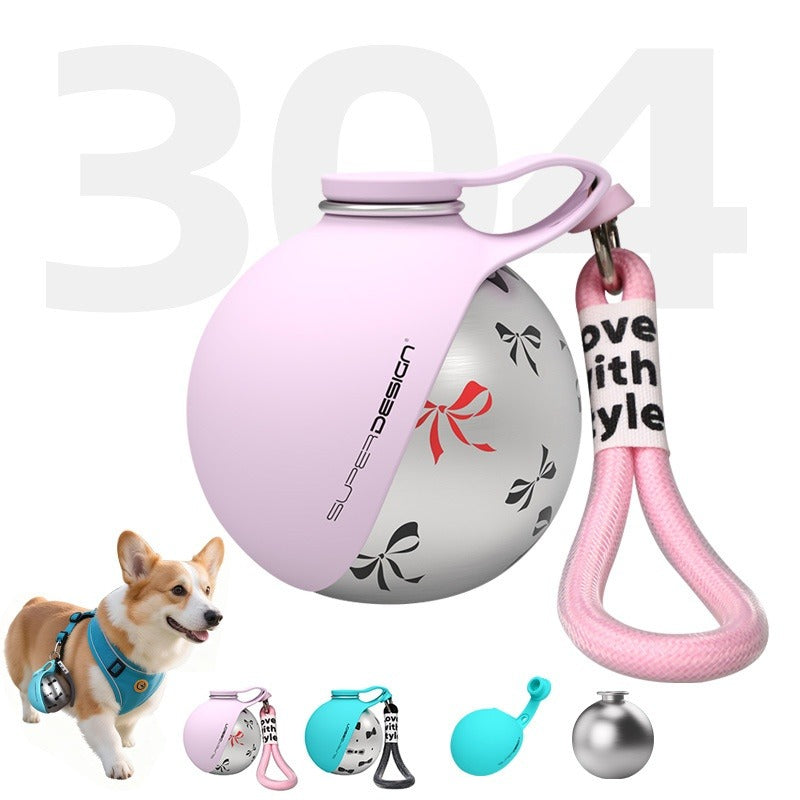 Botella de Agua Portátil para Perro con Tazón de Viaje de Acero Inoxidable
