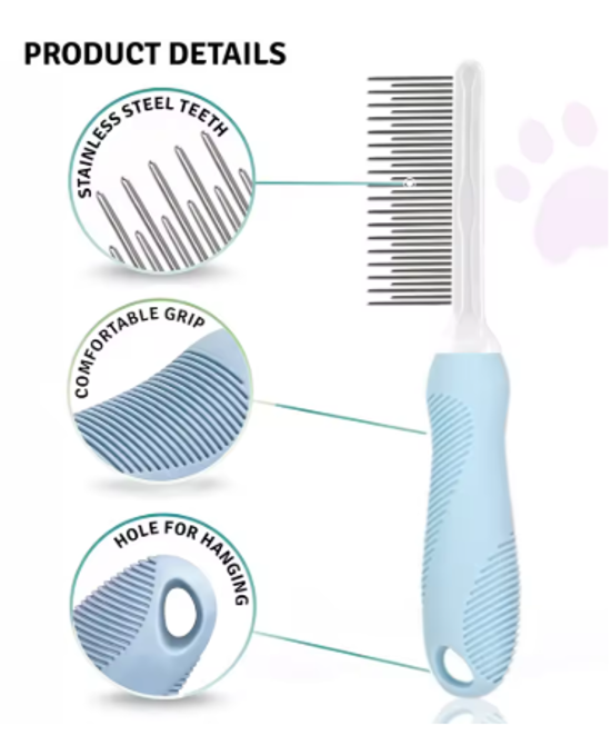Peine de Agujas para Aseo de Mascotas para Limpiar el Pelo (Pieza Única)