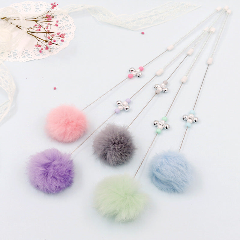 Varita Con Pompones Coloridos y Campana para Gatos