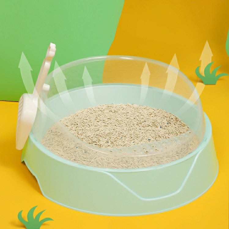 Caja de Arena para Gatos Semi-Cerrada Grande con Pala